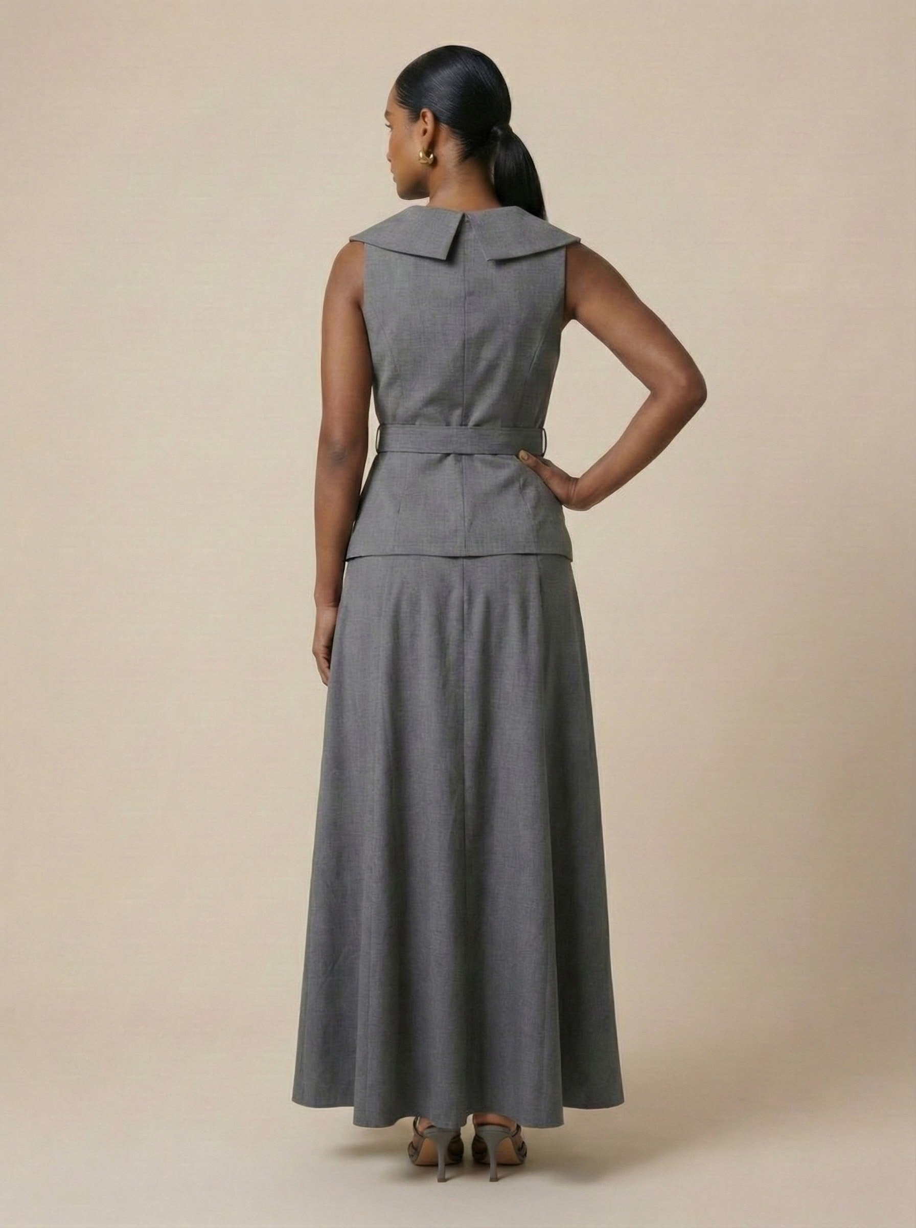grey structured dress Structured Elegance Dress shoprych.com